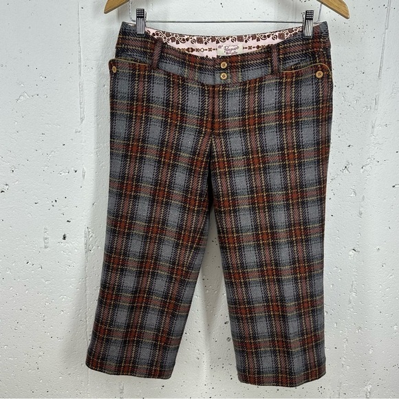 Original Penguin size 4 Wool Brown Plaid Lined Crop Ankle Pants - Picture 1 of 14